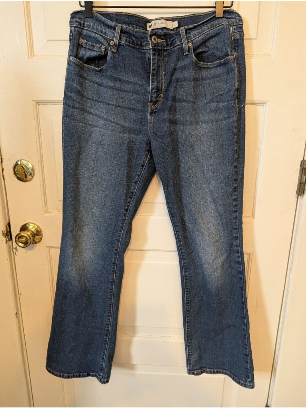 Womens Levi's 515 Bootcut Jeans Stretch Blue Denim, Size 12 Classic Western